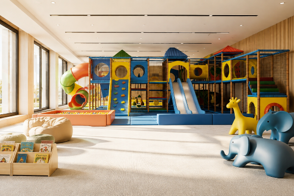 Kindergarten and daycares indoor playground setup limits