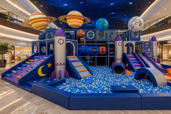 Shopping mall unit indoor playground constraints