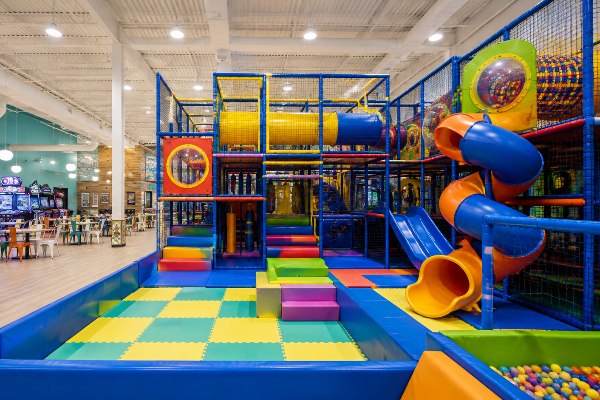 Indoor playground layout design drawing checked against safety standards