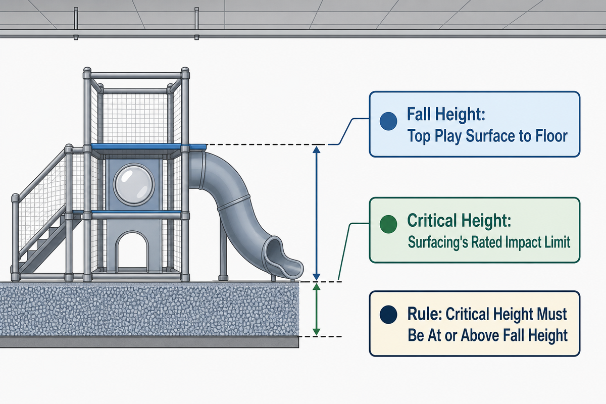 Safety Surfacing — Fall Height, Critical Height, and Why a Lab Certificate Isn't the Whole Story — Guangzhou Toplay Amusement Equipment Co., Ltd.