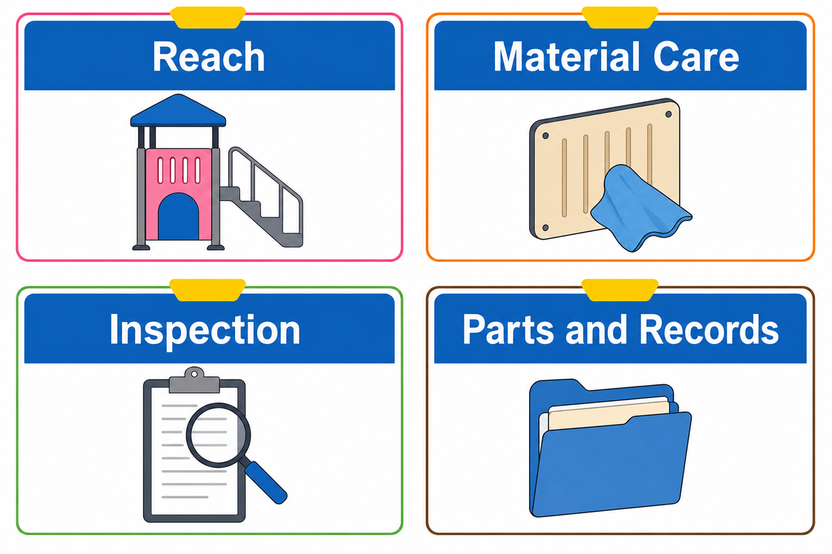 7. Test Cleanability, Inspection Access, Parts, and Service Burden — Toplay