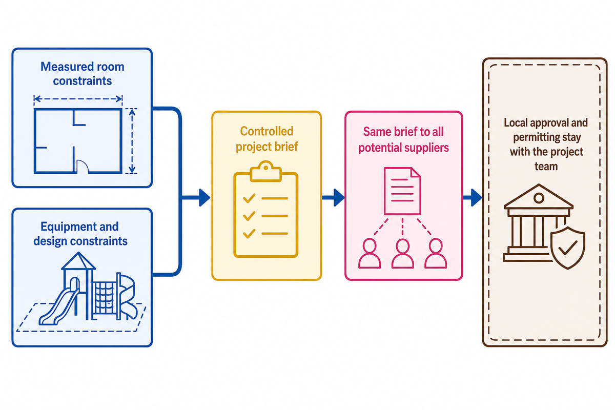 Turn the Floor Plan Into a Reviewable Supplier Brief — Guangzhou Toplay Amusement Equipment Co., Ltd.