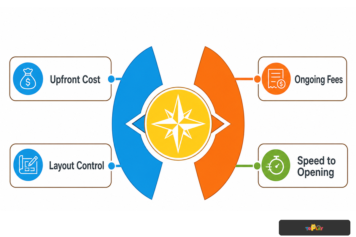 Independent play cafe vs franchise: lower upfront cost and control vs ongoing fees and speed to opening