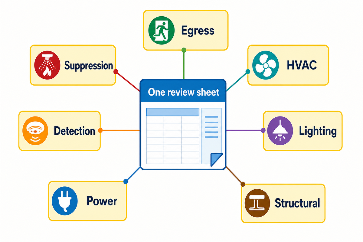 3. Coordinate Egress, Fire Protection and Building Services as One Review — Toplay