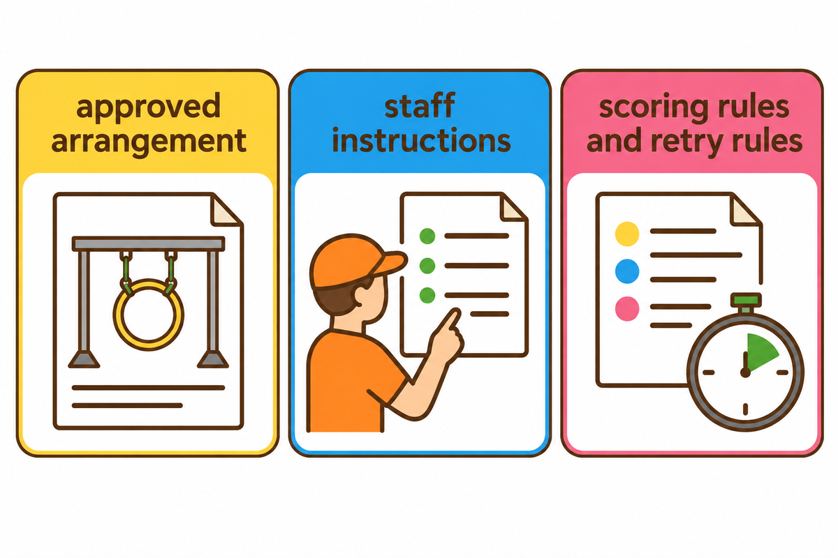 Review arrangement, staff instructions and scoring rules separately (World Ninja League; editorial synthesis).