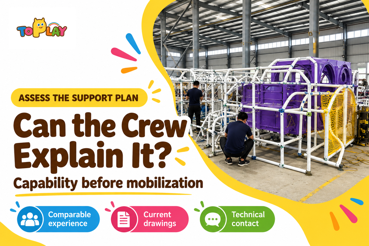 Factory assembly scene illustrates relevant crew experience, current drawings and a technical contact
