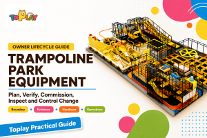 Trampoline park equipment owner lifecycle guide covering system boundaries, evidence, commissioning, inspection and change control.
